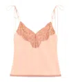 Valentino Lace-trimmed Silk Crepe De Chine Camisole In Pink