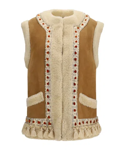 Valentino Sleeveless Vest In Neutral