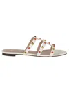 Valentino Rockstud Slide T. 05 In K Ivory Coral Red