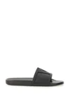 Valentino Garavani Black Sandals With Vlogo Detail On The Front In Tech Fabric Man In Black