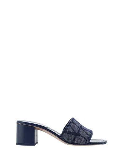 Valentino Garavani Vlogo Toile Iconographe Slide Sandal In Multicolor
