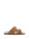 Valentino Women's Double Buckle Fleece Lined Sandals
