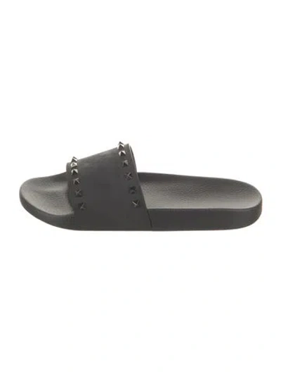 Pre-owned Valentino Garavani Slides In Black
