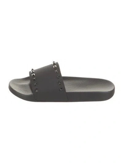 Pre-owned Valentino Garavani Slides In Black