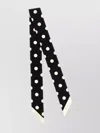 Valentino Slim Polka Dot Scarf With Contrast Edging In Black