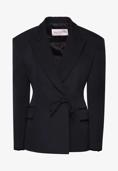 VALENTINO SLIM WOOL BLAZER WITH BOW