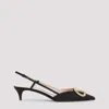 Valentino Crystal Buckle Pointed Toe Stiletto Pumps In Black