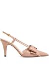 Valentino Bowow 85 Leather Slingback Pumps