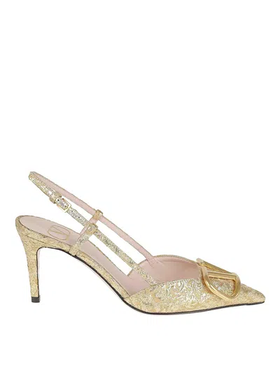 Valentino Garavani Sling Back In Gold