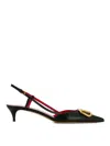 Valentino Kitten-heel Leather Pumps In Black