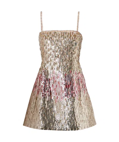 Valentino Embellished Wool And Silk-blend Crepe Mini Dress In Off-white