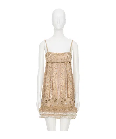Valentino Sling Dress In Golden