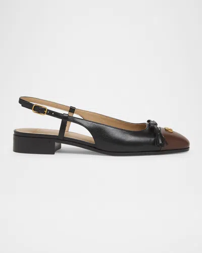 Valentino Garavani Slingback Ballerina Pumps In Brown