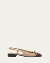 Valentino Valet Du Roi Leather Slingback Ballerina Flat In Nude