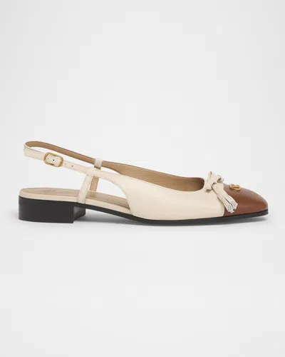Valentino Garavani Slingback Ballerina Pumps In White