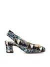 Valentino Adamantine Shiny Tweed Slingback Pumps In Multi