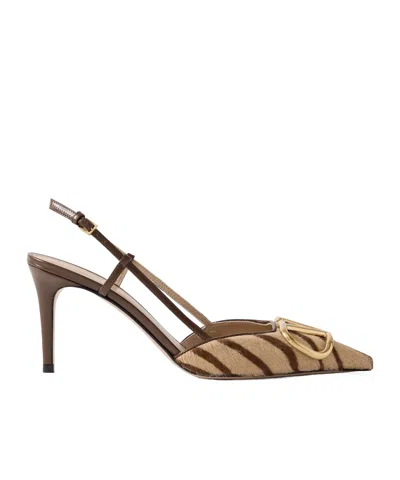 Valentino Garavani Slingback High Heel Sandals In Multi