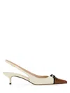 Valentino Slingback-pumps Bepointy 45 Aus Leder In Ivory