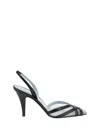 Valentino Impudance Leather And Mesh Slingback Pumps In Nero/nude