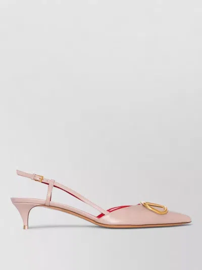 Valentino Garavani Slingback Pumps Pointed Toe Kitten Heel In Pink