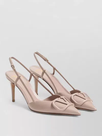 Valentino Garavani Slingback Pumps Pointed Toe Open Back Stiletto In Animal Print