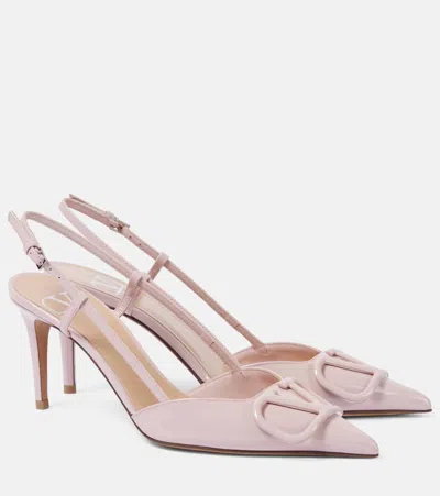 VALENTINO GARAVANI VLOGO SIGNATURE 80 LEATHER SLINGBACK PUMPS