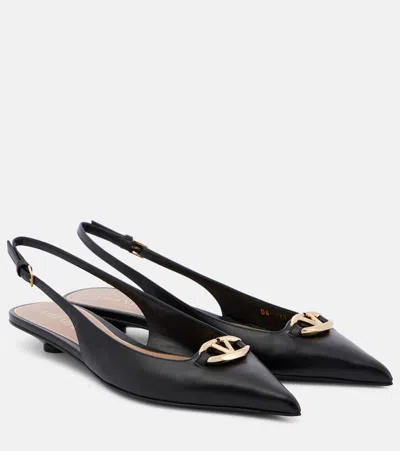 VALENTINO GARAVANI VLOGO SIGNATURE LEATHER SLINGBACK PUMPS