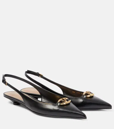 Valentino Garavani The Bold Edition Vlogo Calfskin Slingback Ballerinas 20mm Woman Black 35.5