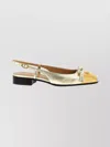 Valentino Valet Du Roi Vlogo Metallic Leather Slingback Ballerina Flats In Gold