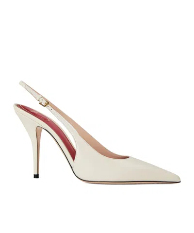 Valentino Garavani Slingback Stiletto Pumps In White
