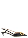Valentino Crystal Buckle Pointed Toe Stiletto Pumps In Black