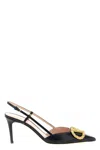 Valentino Vlogo Signature Slingback Pointed Toe Pumps In Black