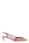Valentino Vlogo 40 Patent Leather Slingback Pumps In Pink
