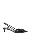 Valentino Vlogo Signature 80 Leather Slingback Pumps In Black