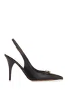 Valentino Vlogo 100 Embellished Patent-leather Slingback Pumps In Black