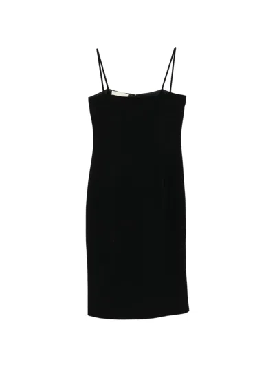 Pre-owned Valentino Slip Midi Dress In Black