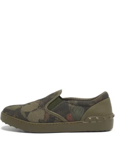 Pre-owned Valentino Garavani Slip-on Sneakers In Green