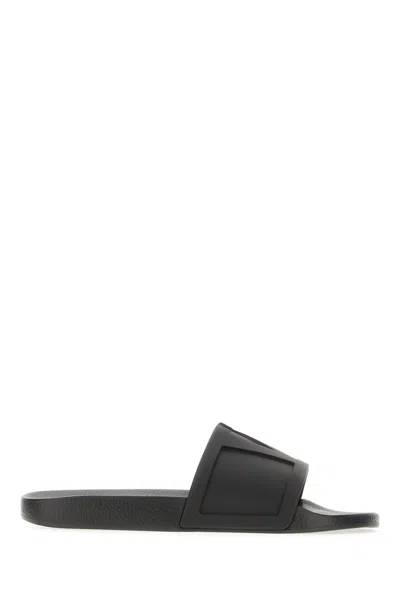 Valentino Garavani Coolside Rubber Slides In Black