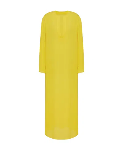 Valentino Slit-detail Dress In Blue