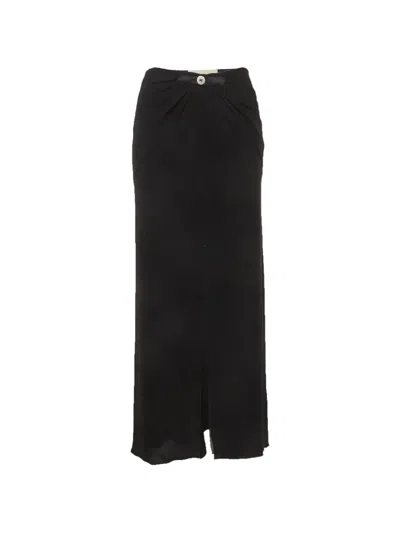 Pre-owned Valentino Slit-detail Maxi Skirt In Black