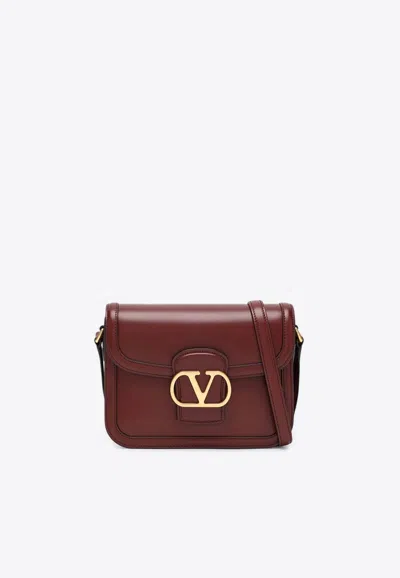 Valentino Garavani Small 9to5 Calf Leather Shoulder Bag In Burgundy