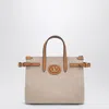 Valentino Antibes Canvas Handbag Structured Shape Buckle In Brown