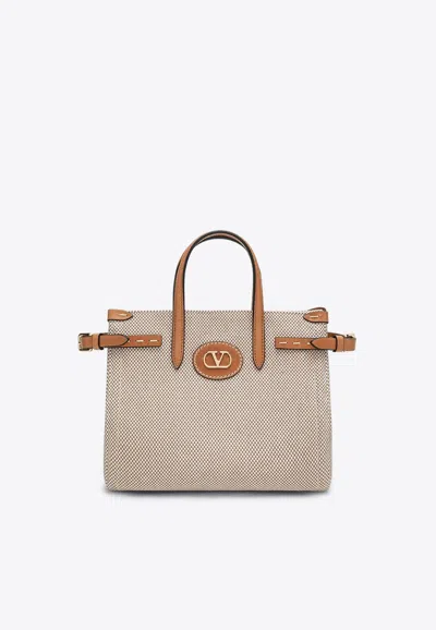 VALENTINO GARAVANI SMALL ANTIBES CANVAS TOTE BAG