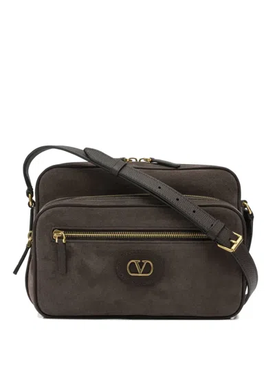 Valentino Garavani Small Antibes Suede Cross Body Bag In Brown
