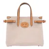 Valentino Antibes Canvas Handbag Structured Shape Buckle In Beige