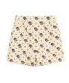 Valentino Floral-print Shorts In Milk/blue