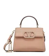 Valentino Garavani Small Calf Leather Embellished Vsling Top-handle Bag In Kfj Rose Cannelle Vintage