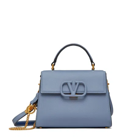 Valentino Garavani Small Calf Leather Vsling Top-handle Bag In Blue