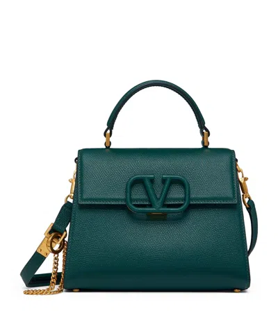 Valentino Garavani Small Calf Leather Vsling Top-handle Bag In Green