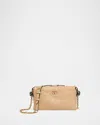 Valentino Garavani Panthea Small Shoulder Bag In Nappa Leather With A Chevron Pattern In Sand
